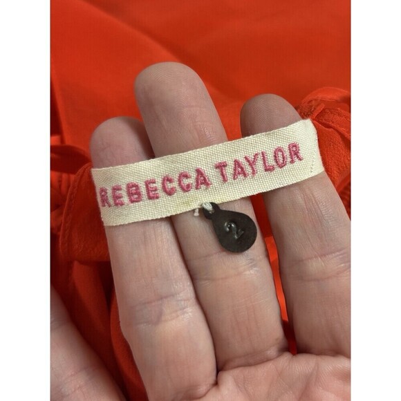 Rebecca Taylor Halter Mini Dress Bright Red Orange 2 Strappy Keyhole Neckline - Picture 6 of 13